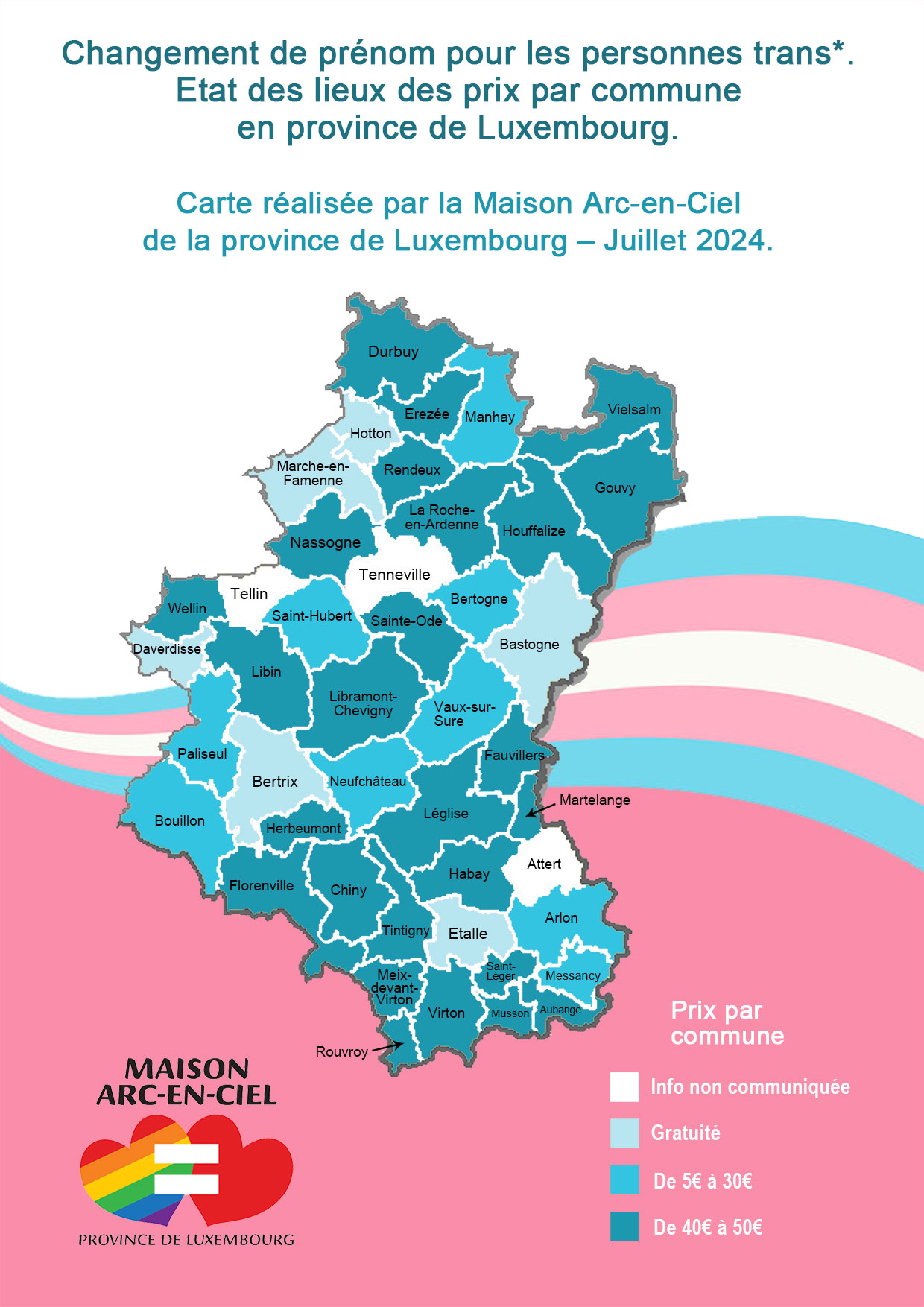 La Maison Arc-en-Ciel de la province de Luxembourg a établi un état des lieux des prix par commune